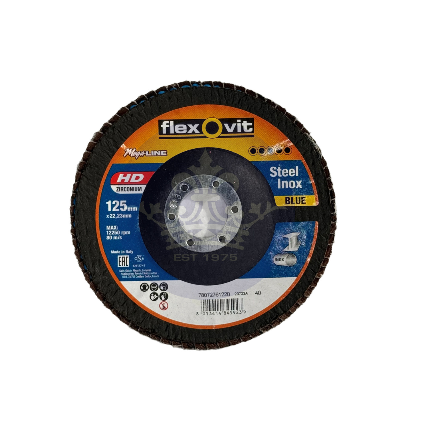 The Flexovit Flap Disc Mega-Line Blue HD R860