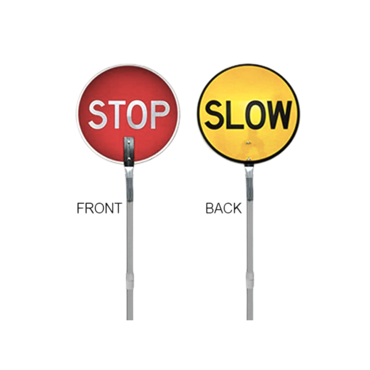 Maxisafe Stop/Slow Sign - Aluminium Handle 1.9m