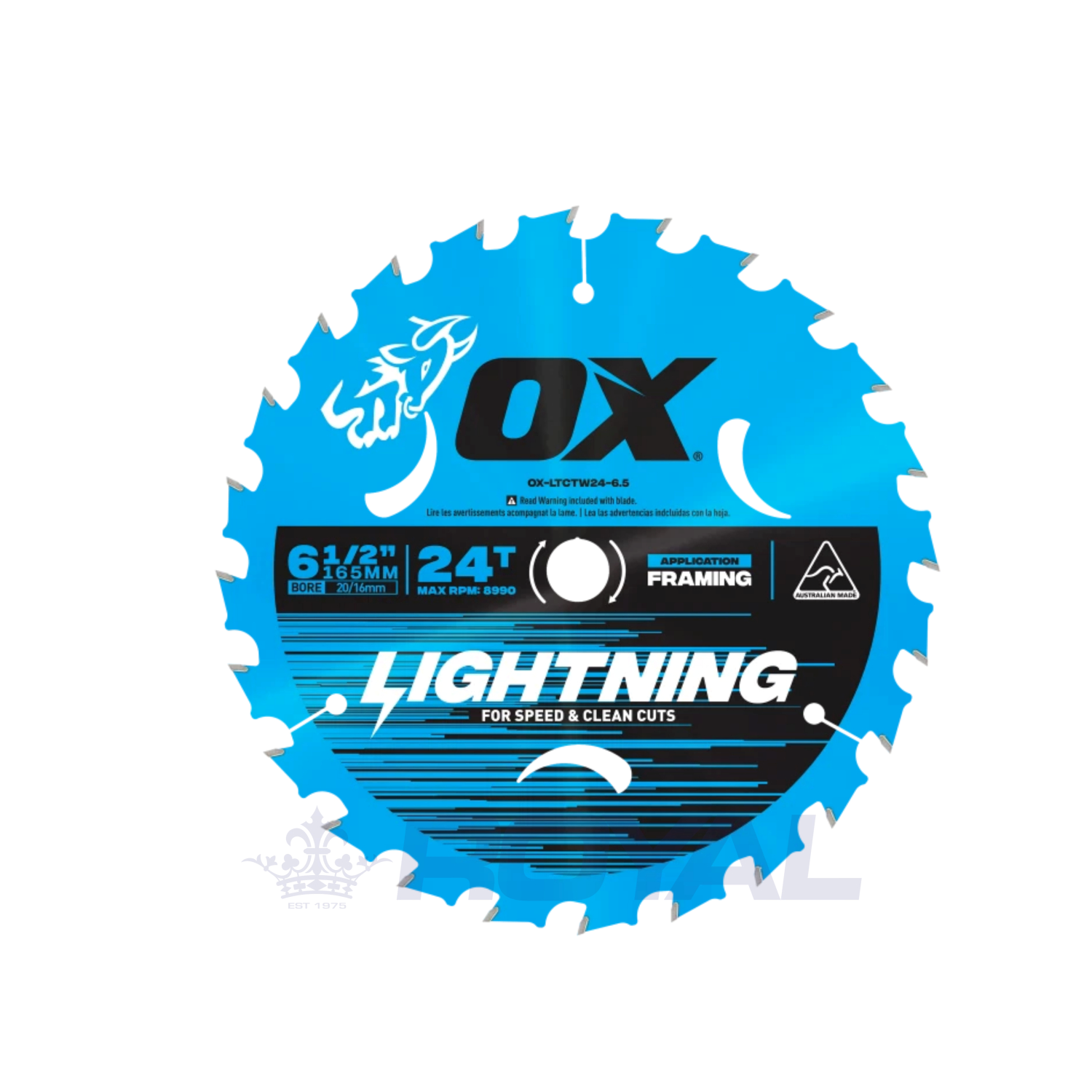 OX Pro Lightning 165mm Circular Saw Blade - 40T