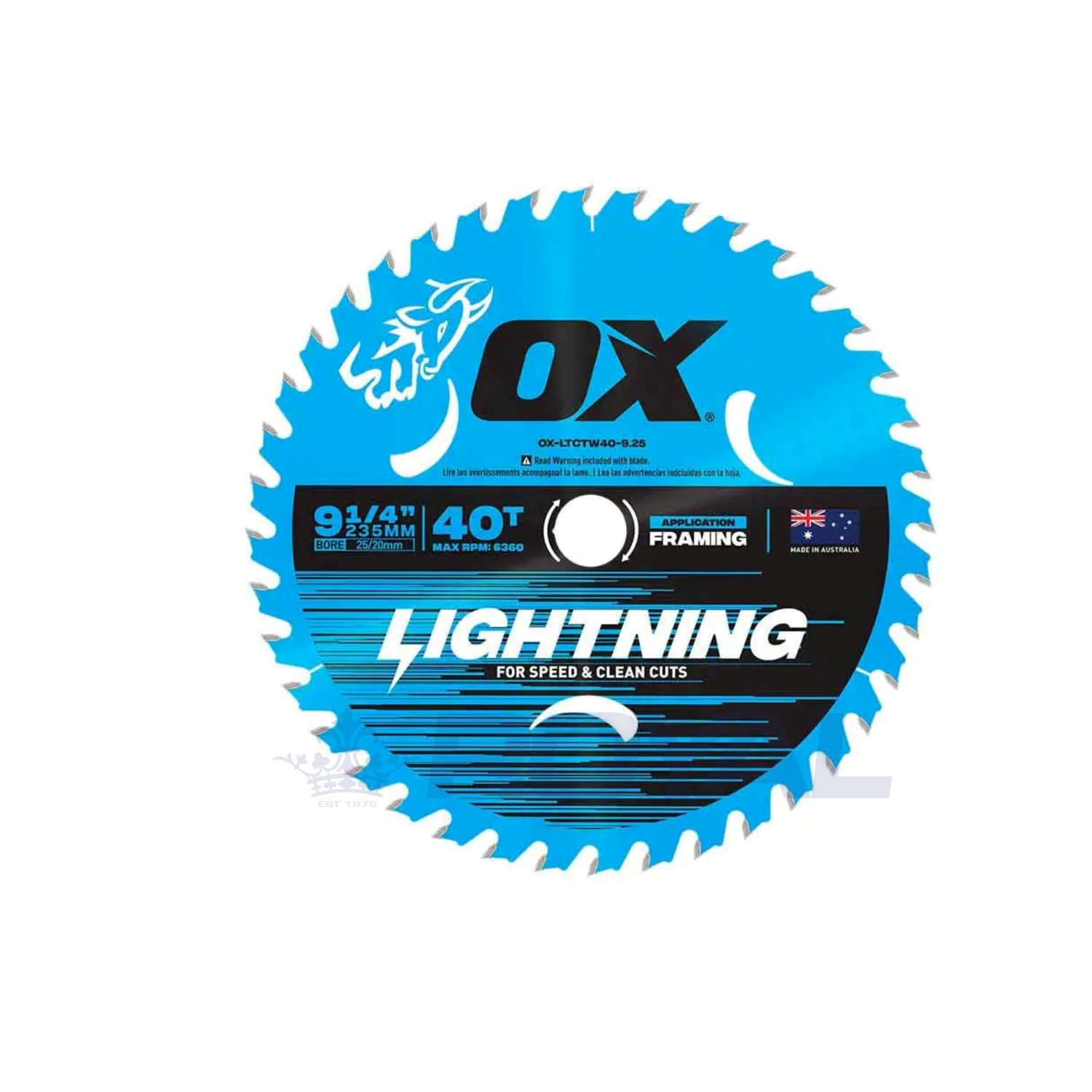 OX Pro Lightning 235mm Circular Saw Blade - 40T