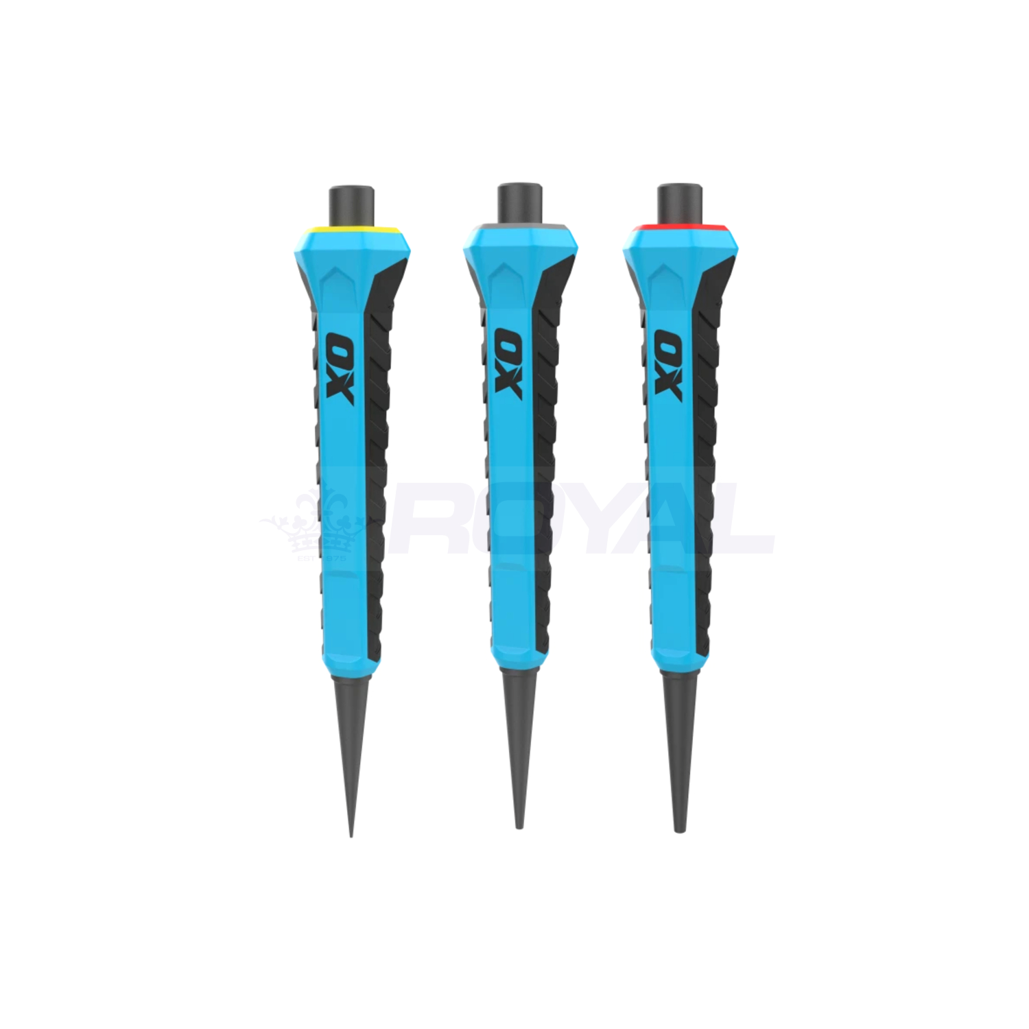 OX Pro Nail Punch w/ Grip 3-Pack – 0.8mm, 1.6mm, 2.4mm