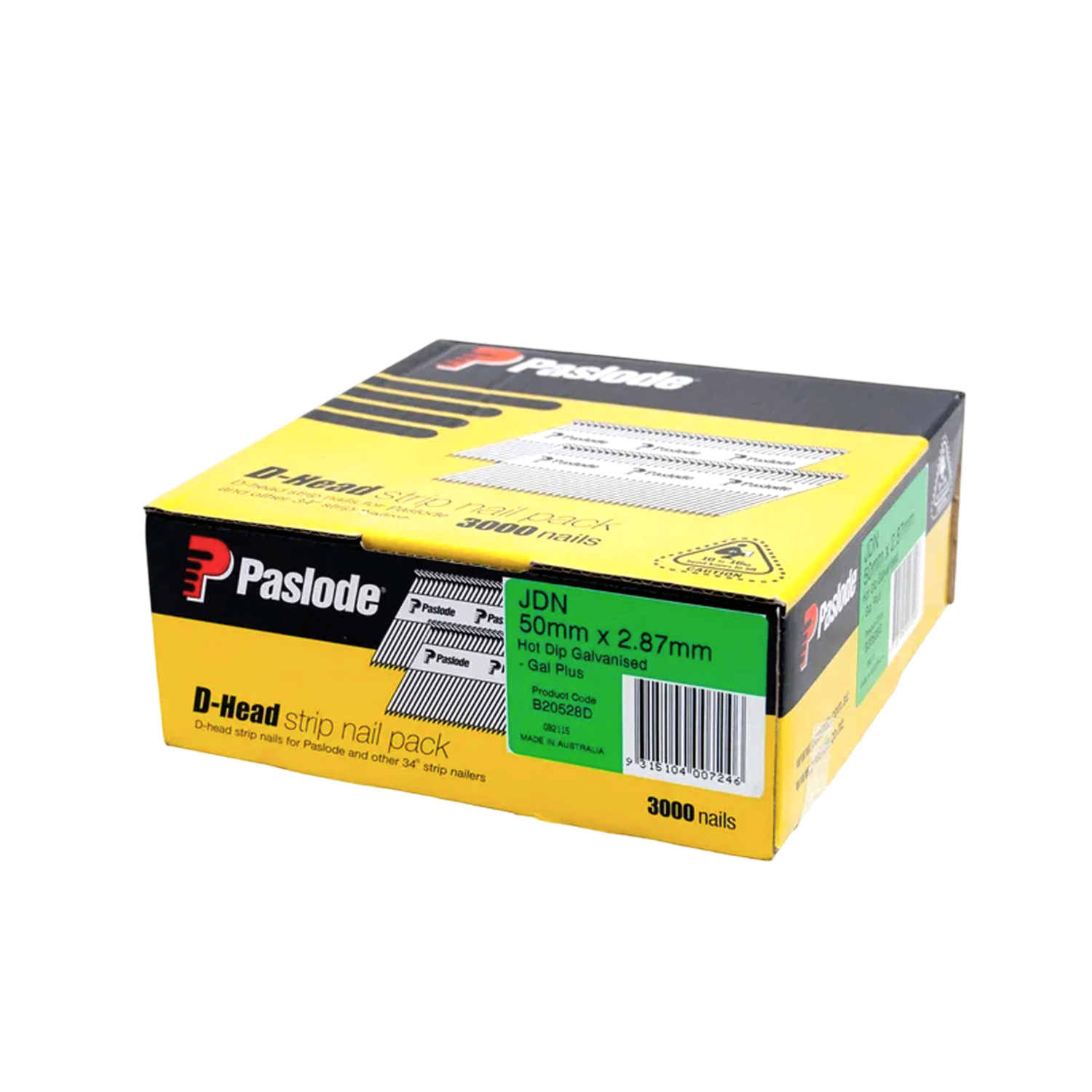 Paslode 50mm x 2.87mm Bright D Head Framing Nails 3000 Pack