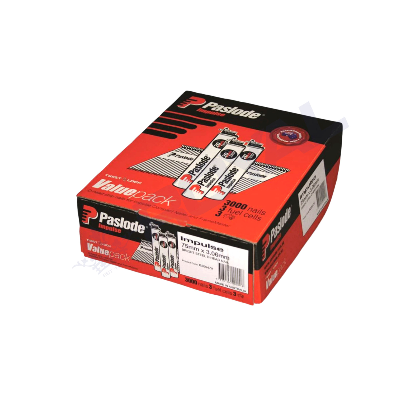Paslode 75mm x 3.06mm Bright D Head Framing Nails 1000 Pack