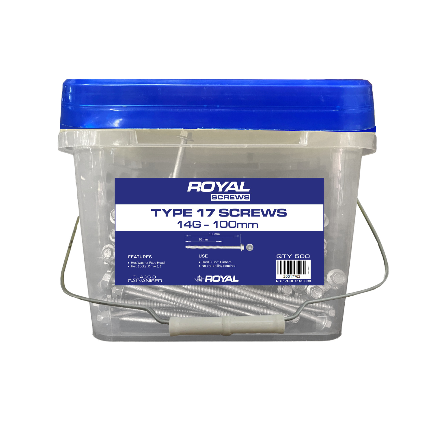 ROYAL Type 17 Screw Hex Head 14G–10 x 100mm