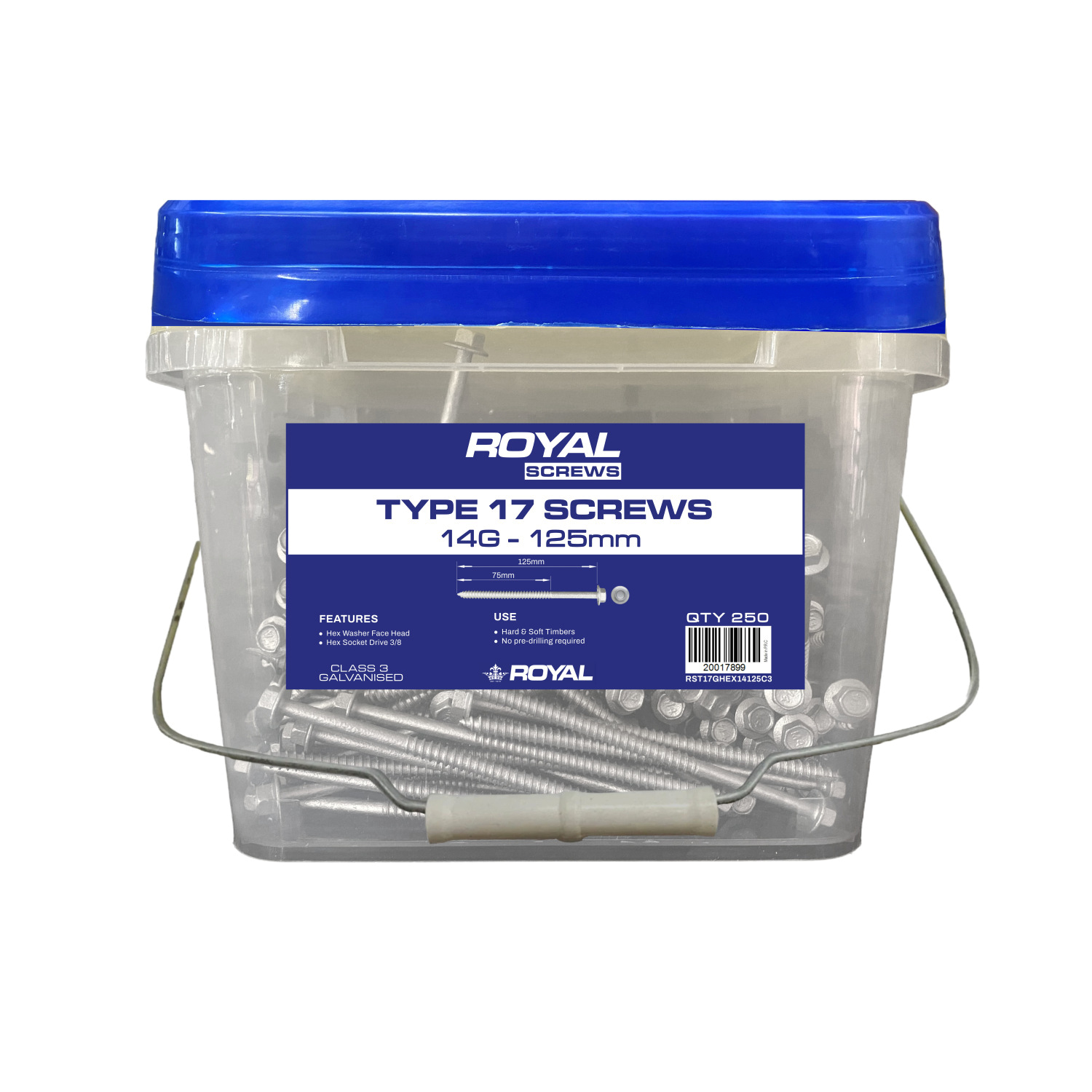 ROYAL Type 17 Screw Hex Head 14G–10 x 125mm