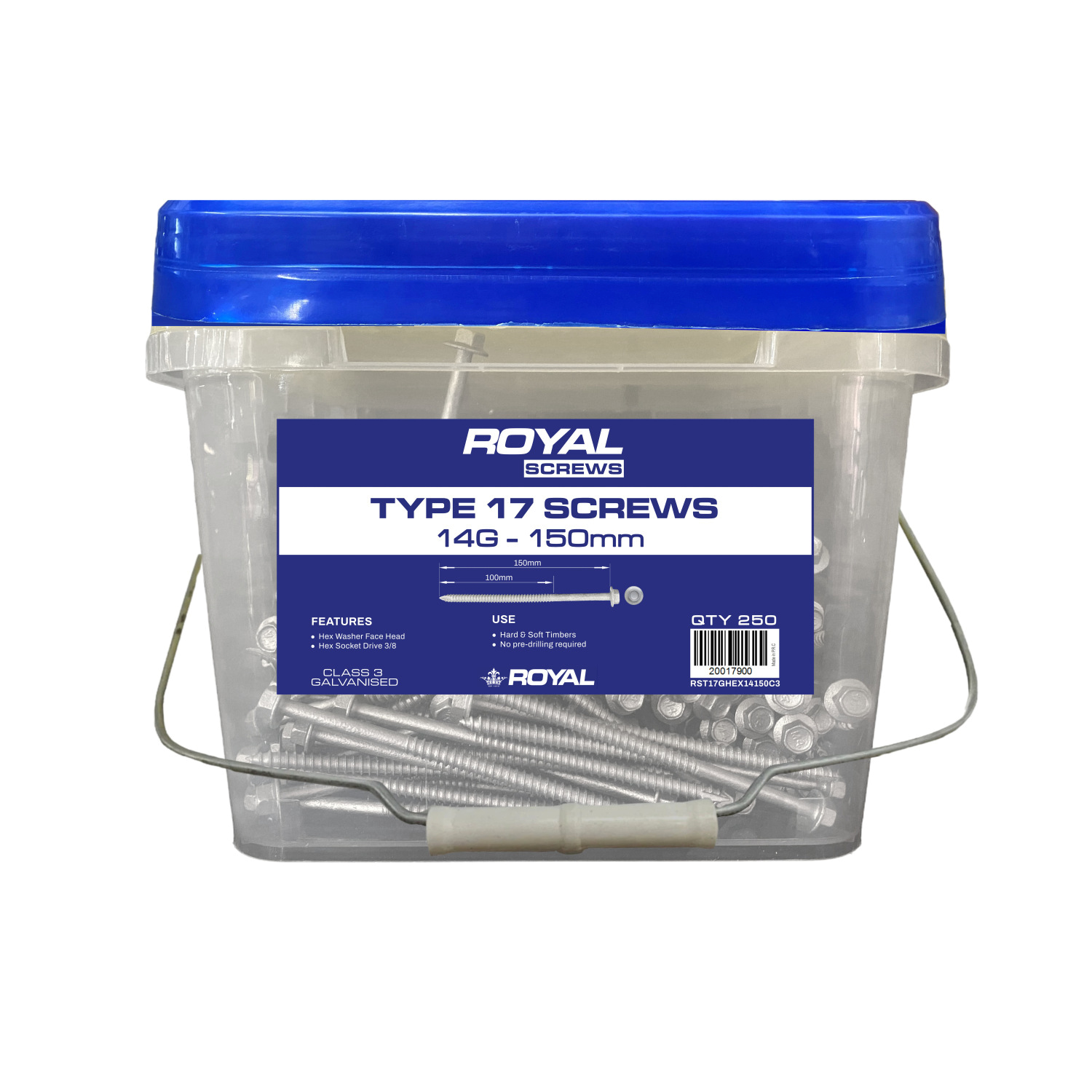 ROYAL Type 17 Screw Hex Head 14G–10 x 150mm