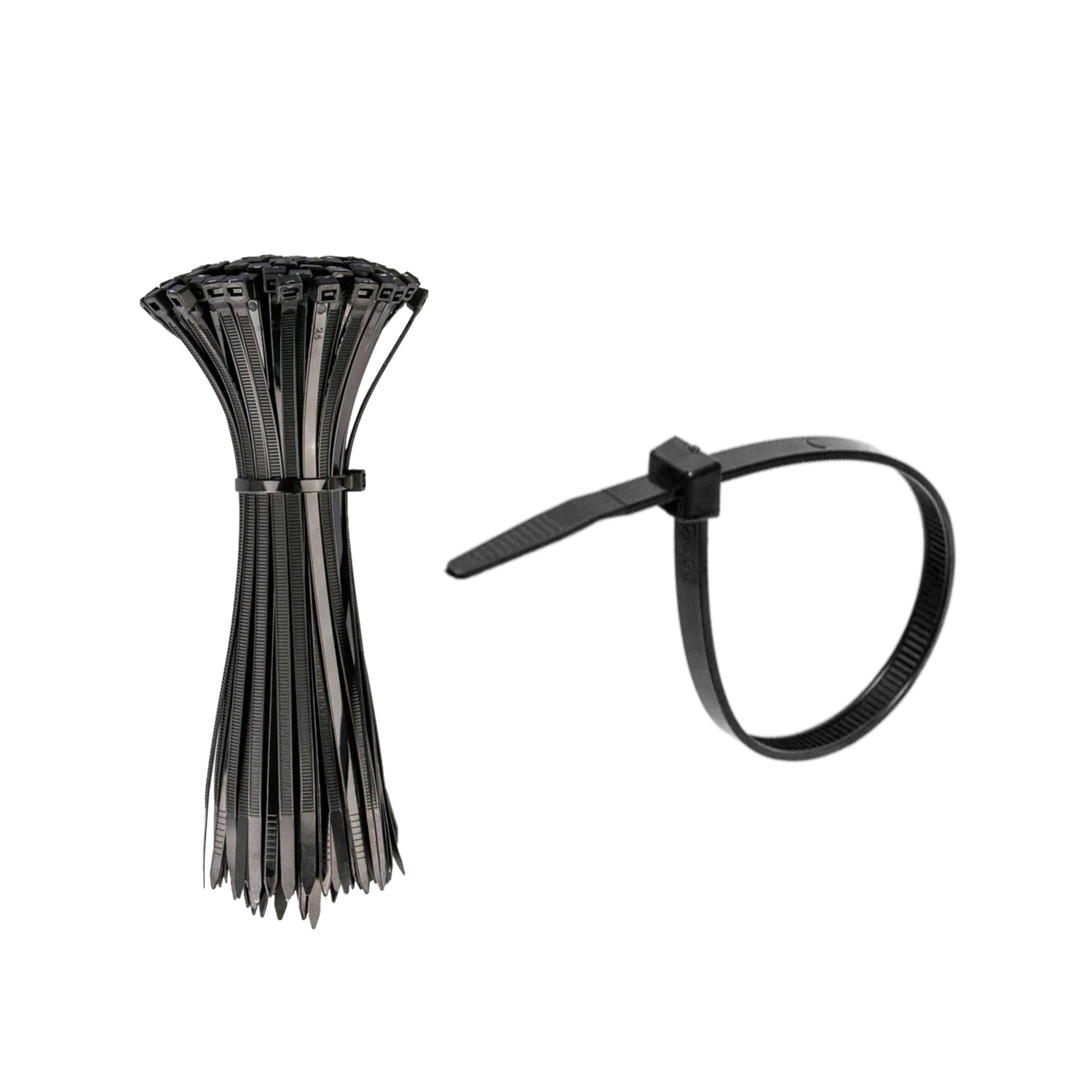 Cable Tie Black 4.4mm x 300mm (100/Pack)