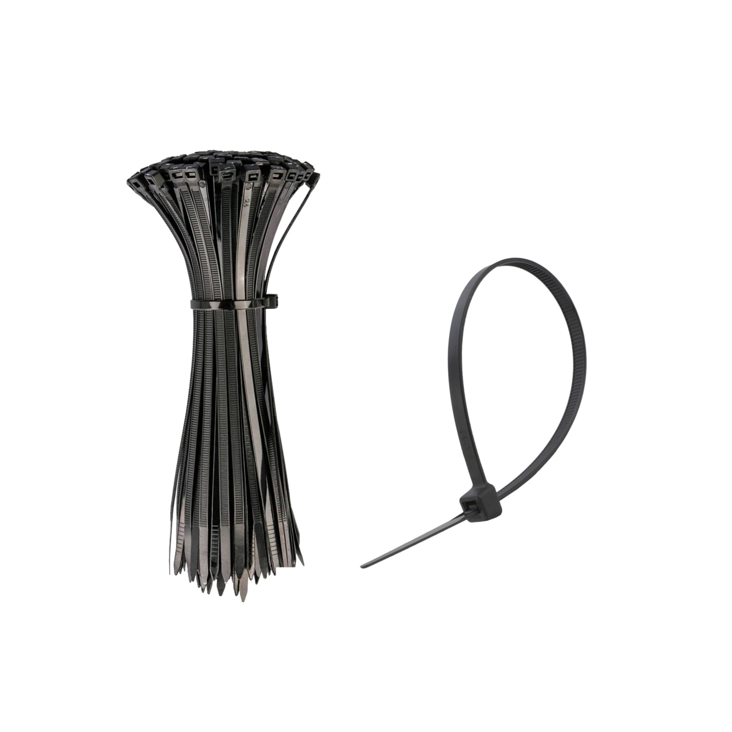 Cable Tie Black UV Treated 7.6mm x 370mm (100/Pack)