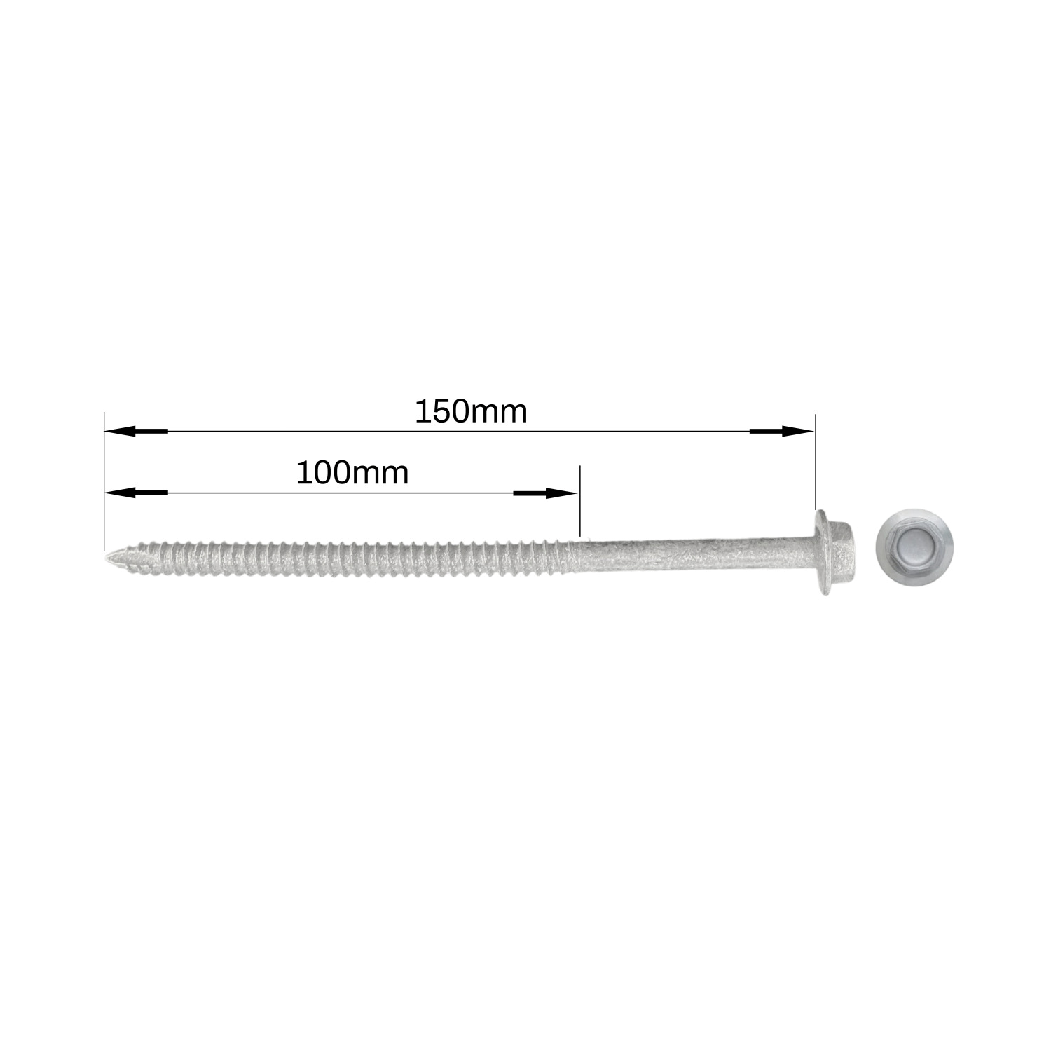Type 17 Screw Hex Head 14G 10 x 150mm Box 500