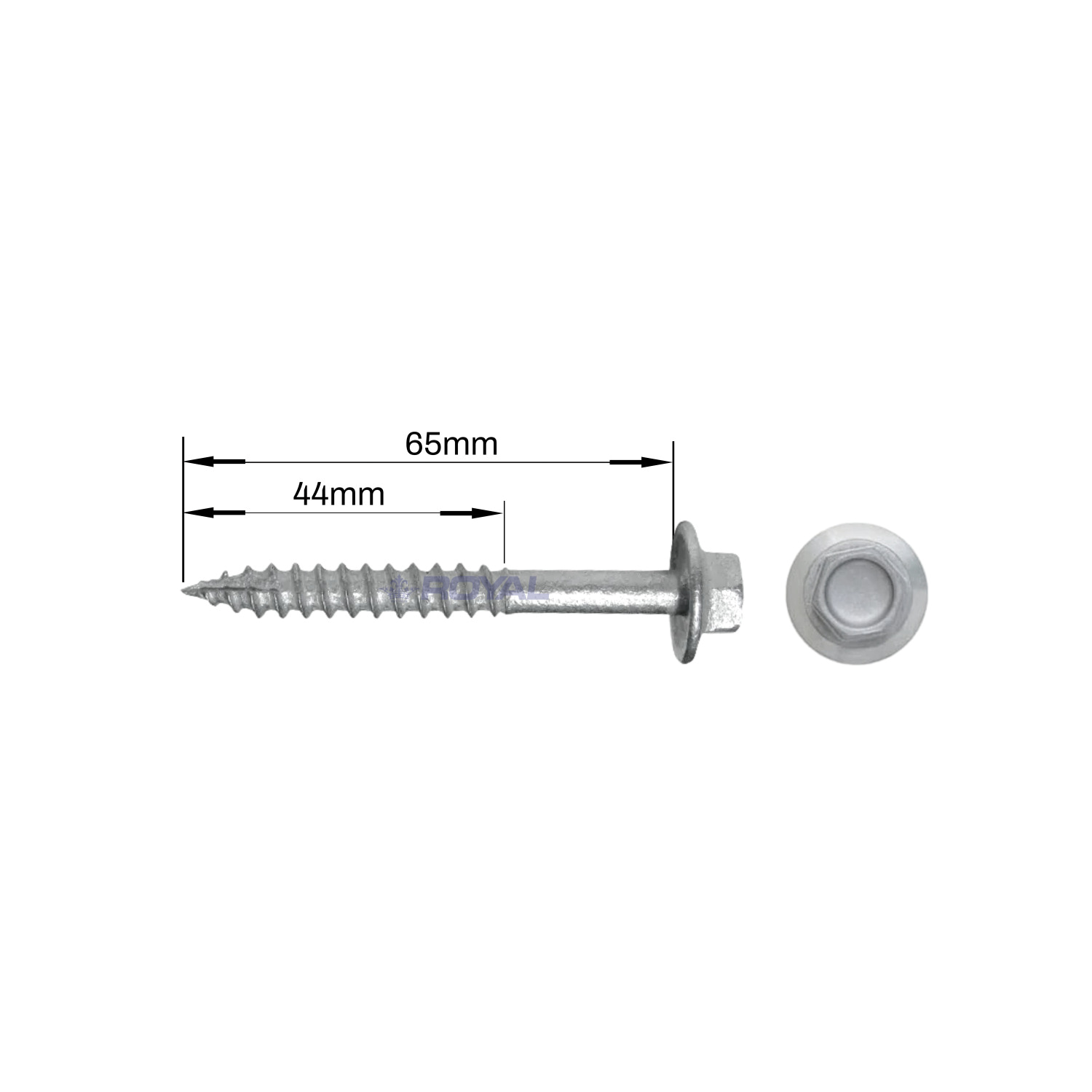Type 17 Screw Hex Head 14G 10 x 65mm Box 1000