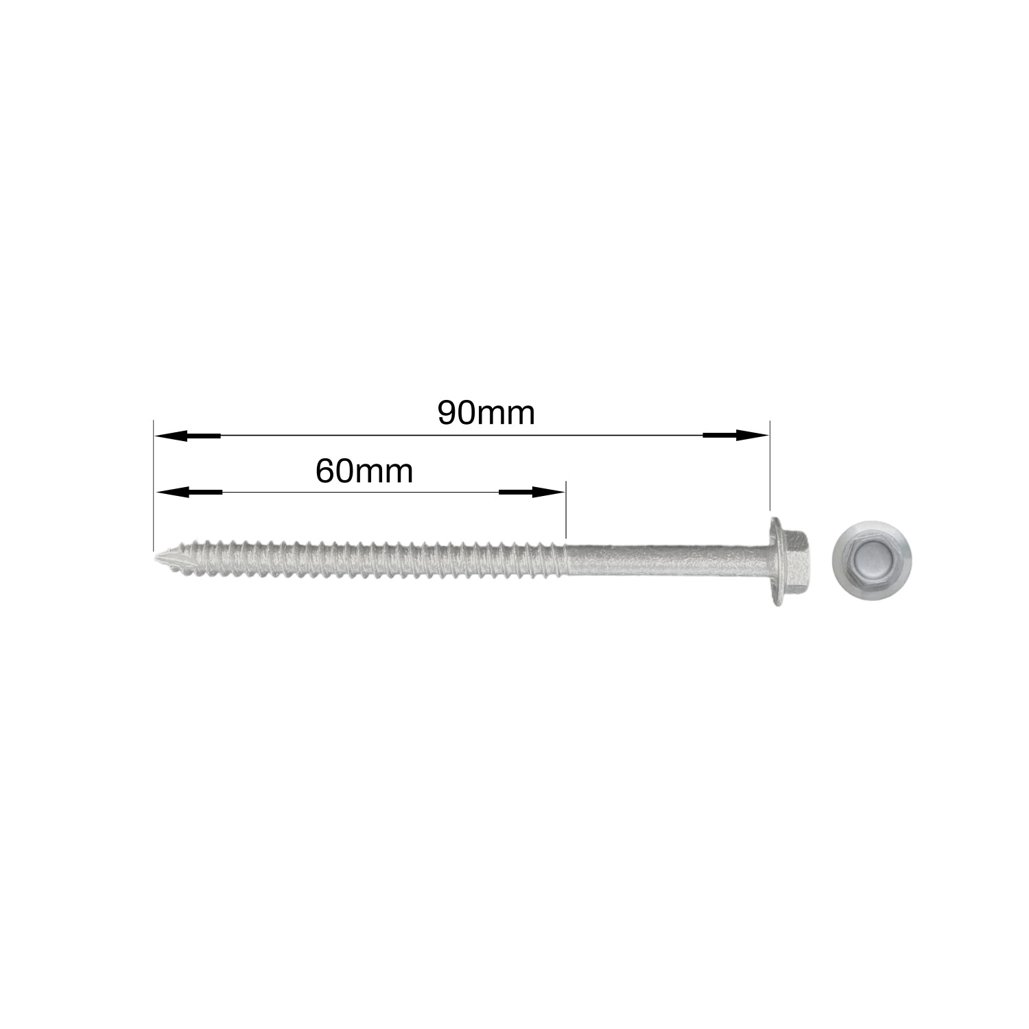 Type 17 Screw Hex Head 14G 10 x 90mm Box 500