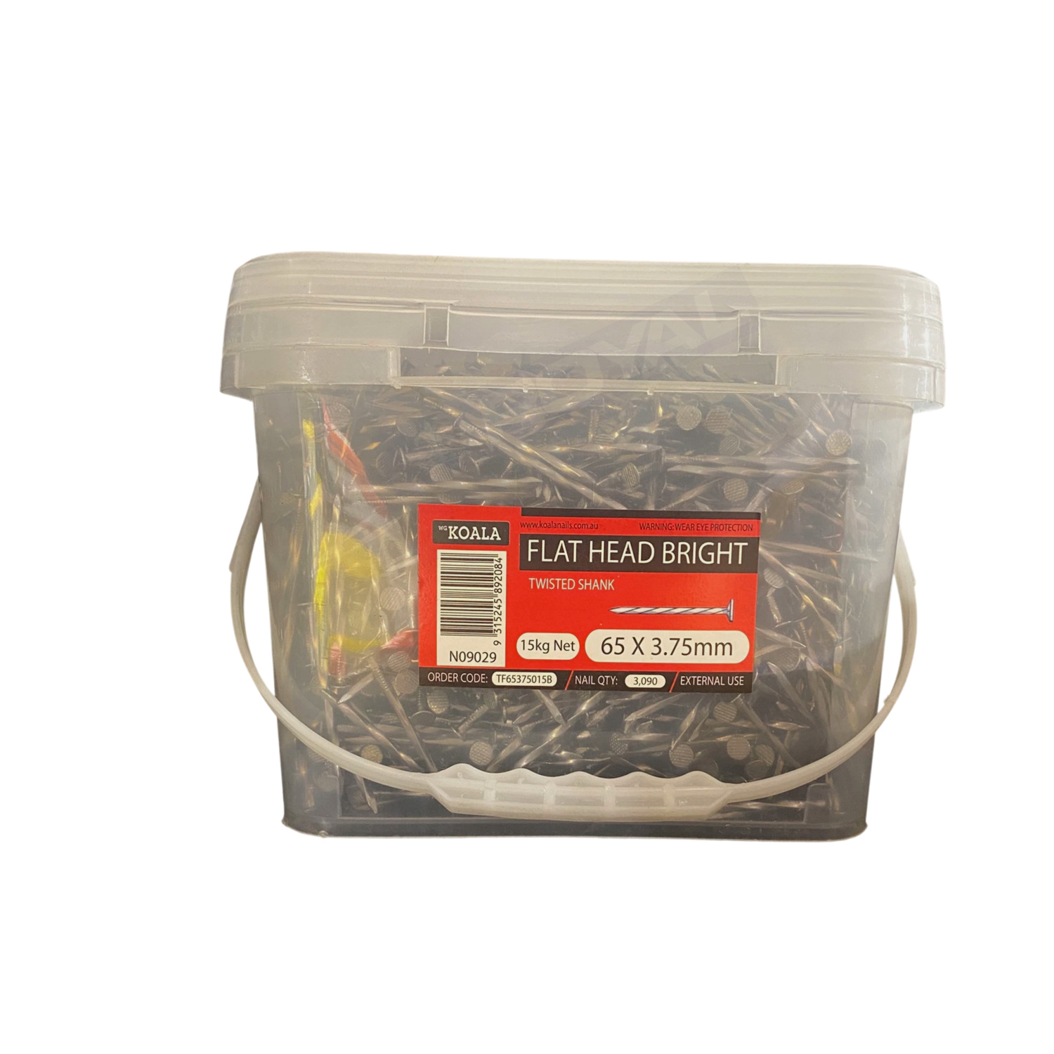 Twisted Flat Head Nails Galvanised 65mm x 3.75 15kg