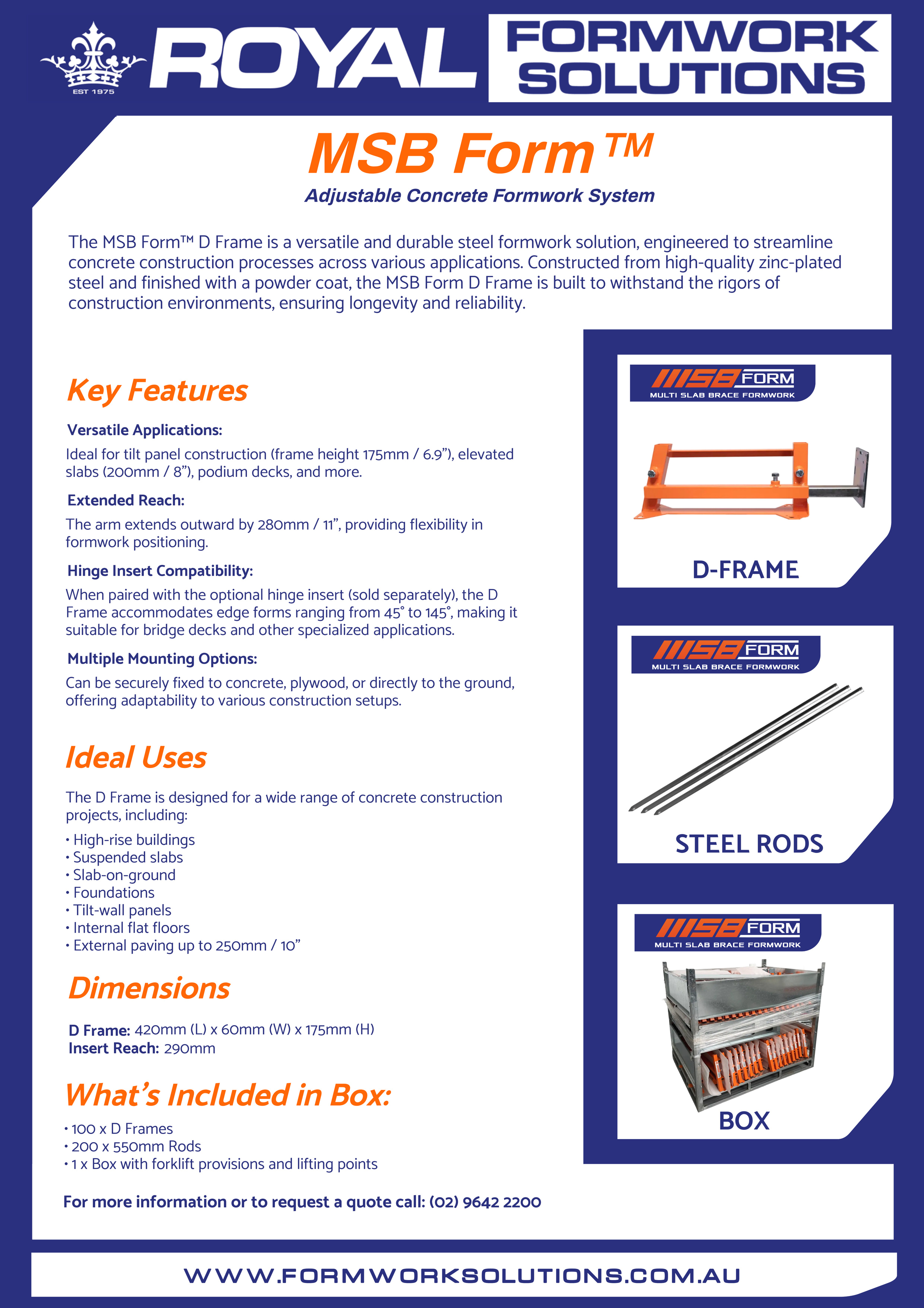 MSB Box of D Brackets with Pegs