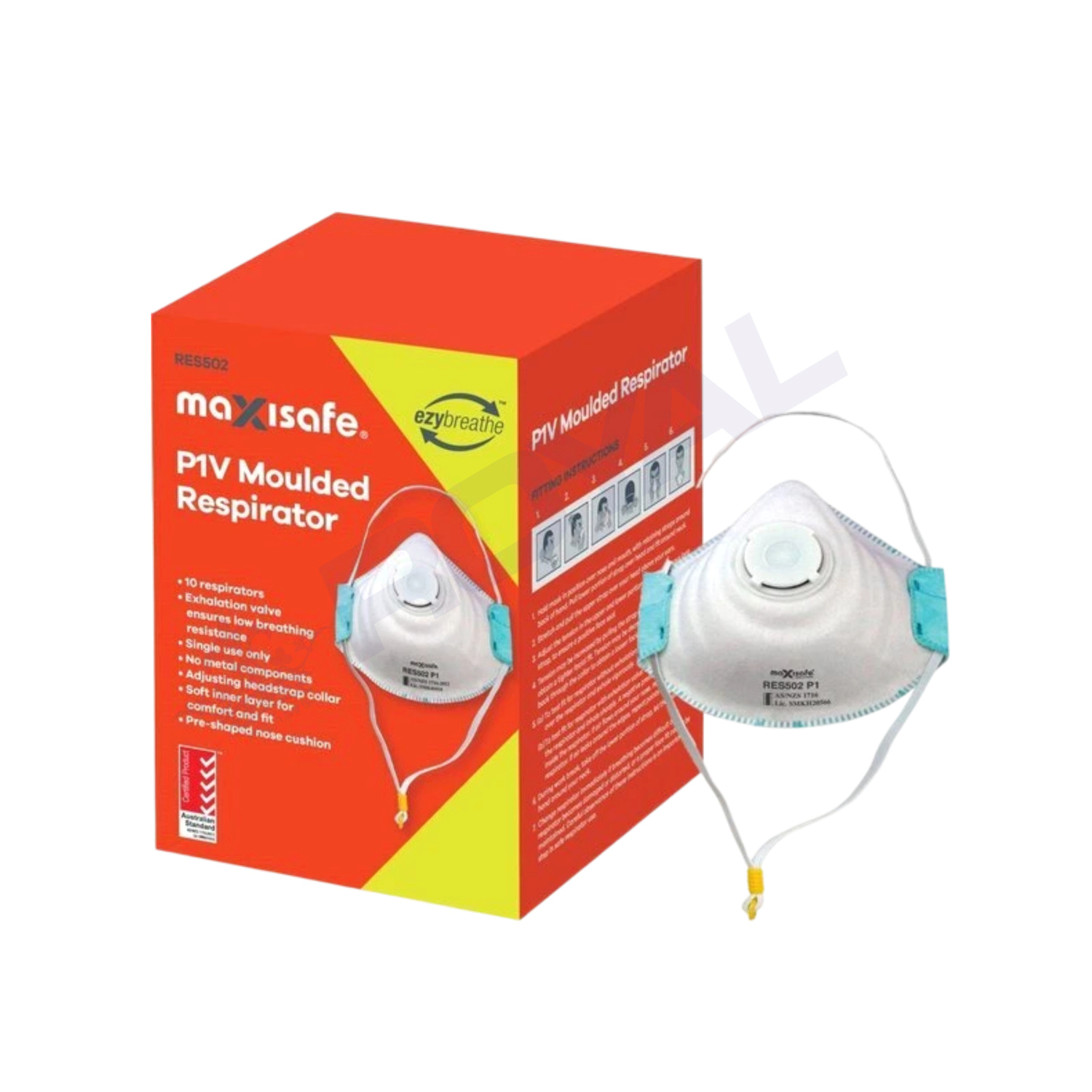Maxisafe P1 Moulded Respirator with Valve - box 10
