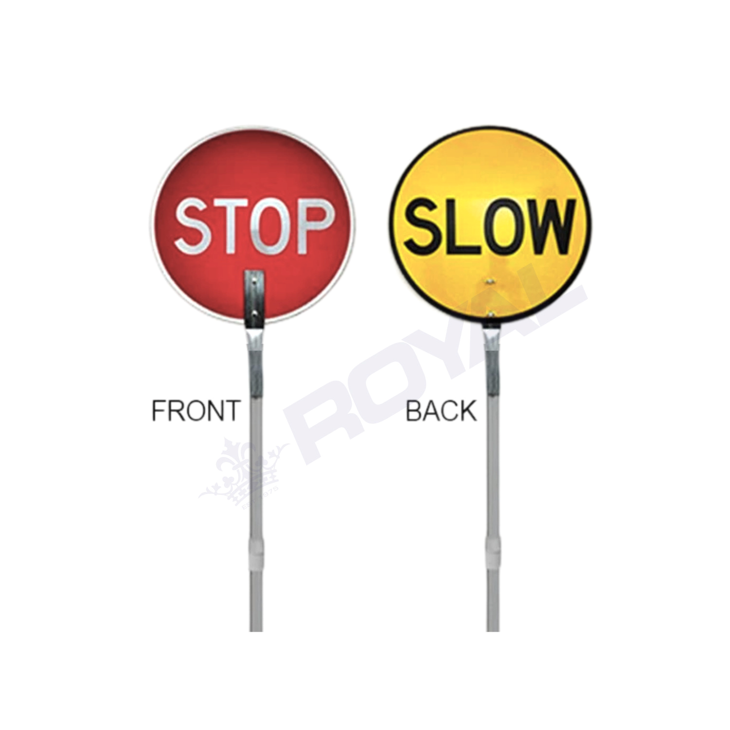 Maxisafe Stop/Slow Sign - Aluminium Handle 1.9m