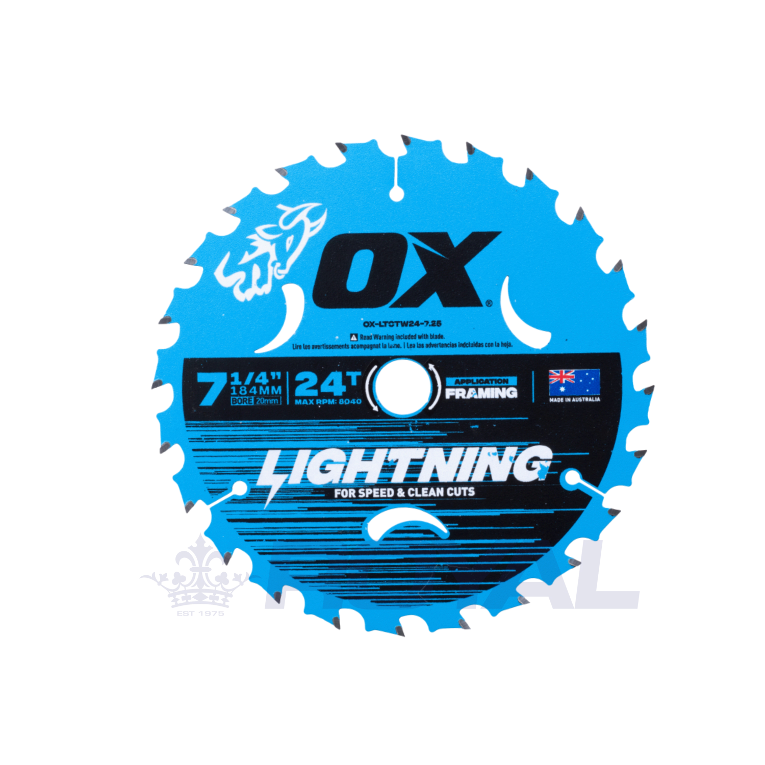 OX Pro Lightning 184mm Circular Saw Blade 24T