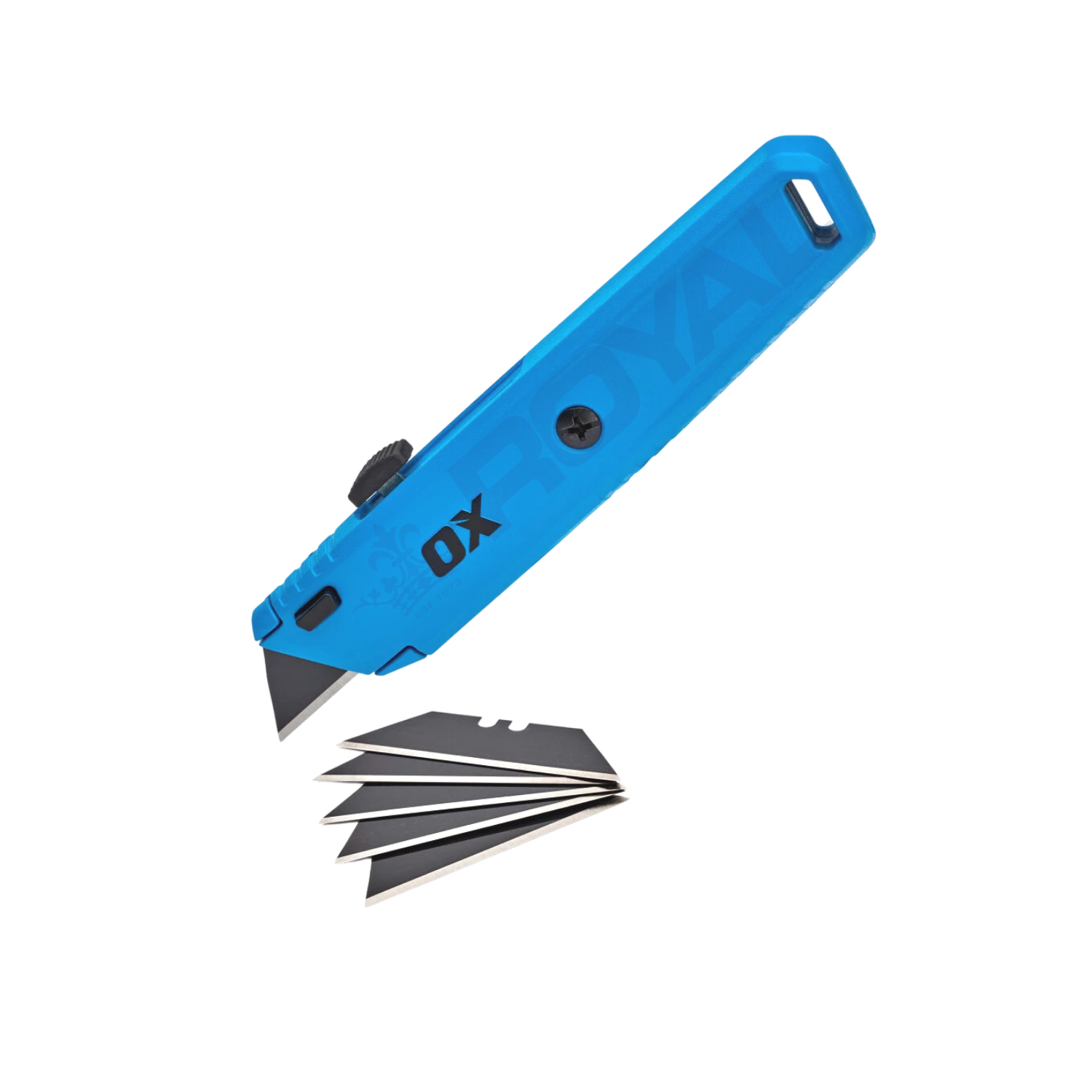 OX Trade Retractable Utility Knife – Box Cutter with 5x SK5 Blades
