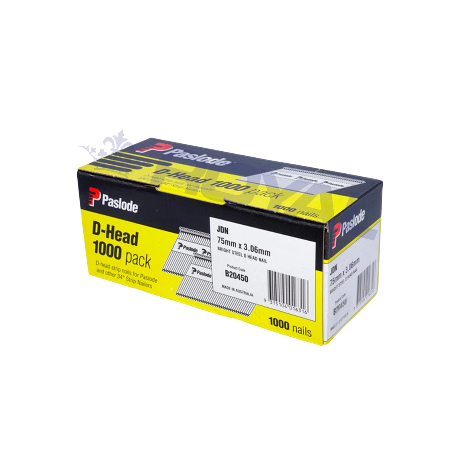 Paslode 75mm x 3.06mm Bright D Head Framing Nails - 1000 Pack