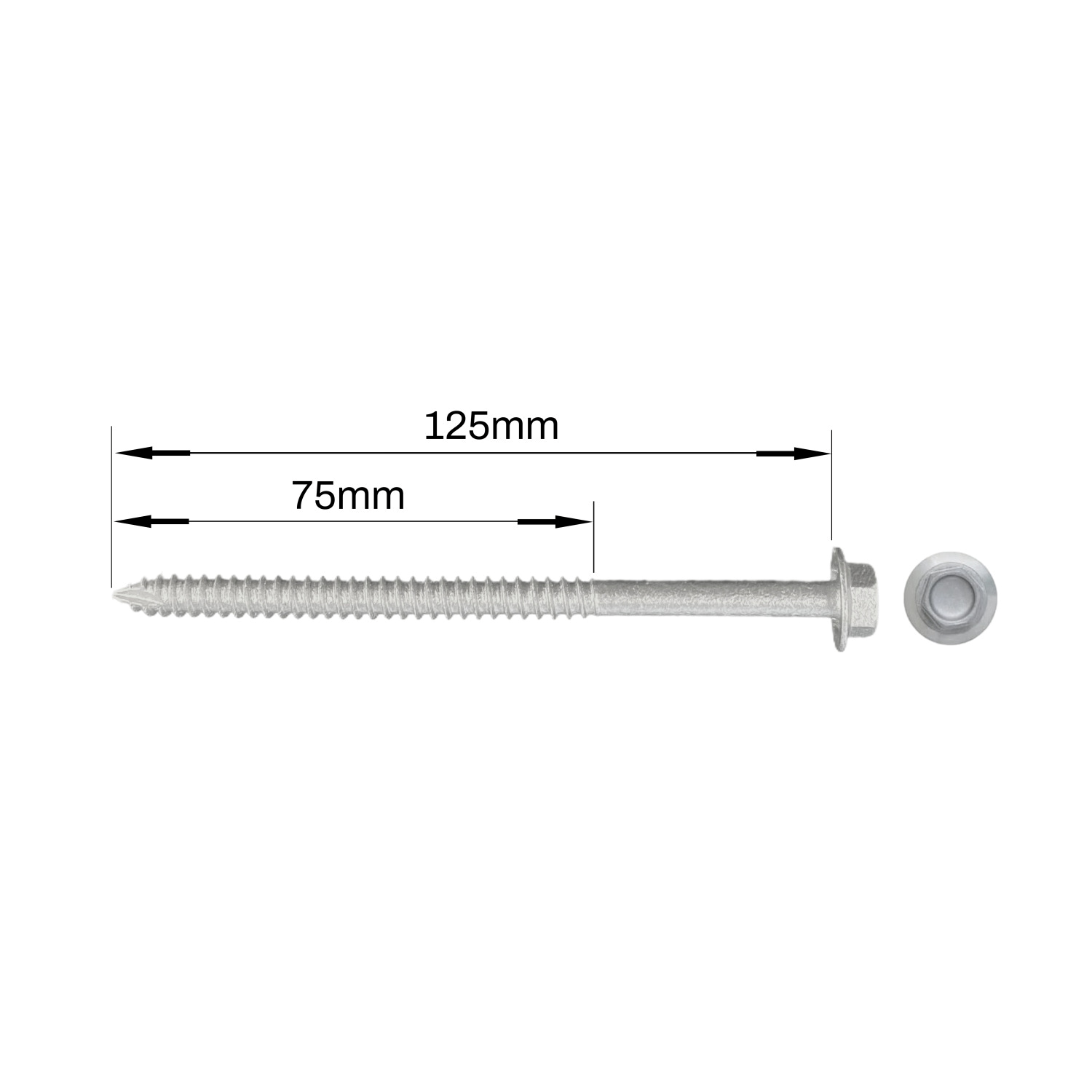 ROYAL Type 17 Screw Hex Head 14G 10 x 125mm Box 500