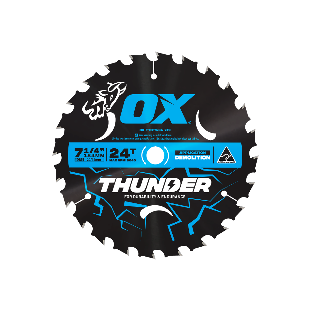 OX Pro Thunder 184mm Circular Saw Blade - 24T